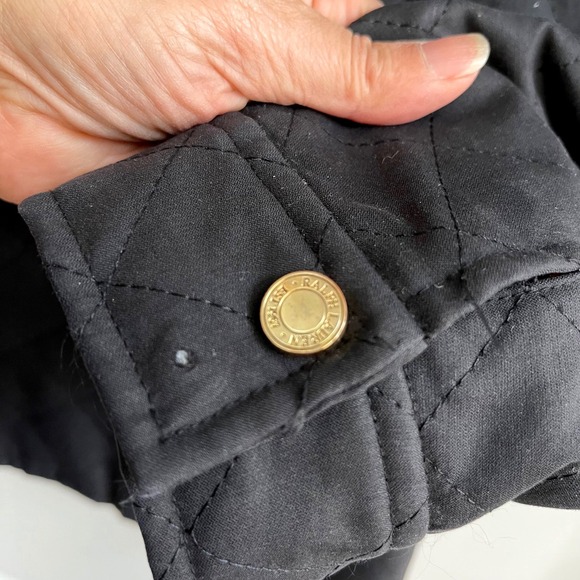 Ralph Lauren Quilted Barn Jacket Brown Leather Trim Women Size 6 - Picture 4 of 9